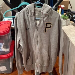 Nike Pittsburgh Pirates Full Zip Hoodie Gray Men’s Large MLB